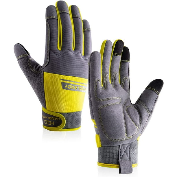 Utility Safety Mechanic Working Gloves Touch Screen Flexible Breathable Yard Work Gloves HANDLANDY Work Gloves Mens & Women Extra Large, Orange Utility Safety Mechanic Working Gloves Touch Screen Flexible Breathable Yard Work Gloves HANDLANDY Work Gloves Mens & Women Extra Large, Orange